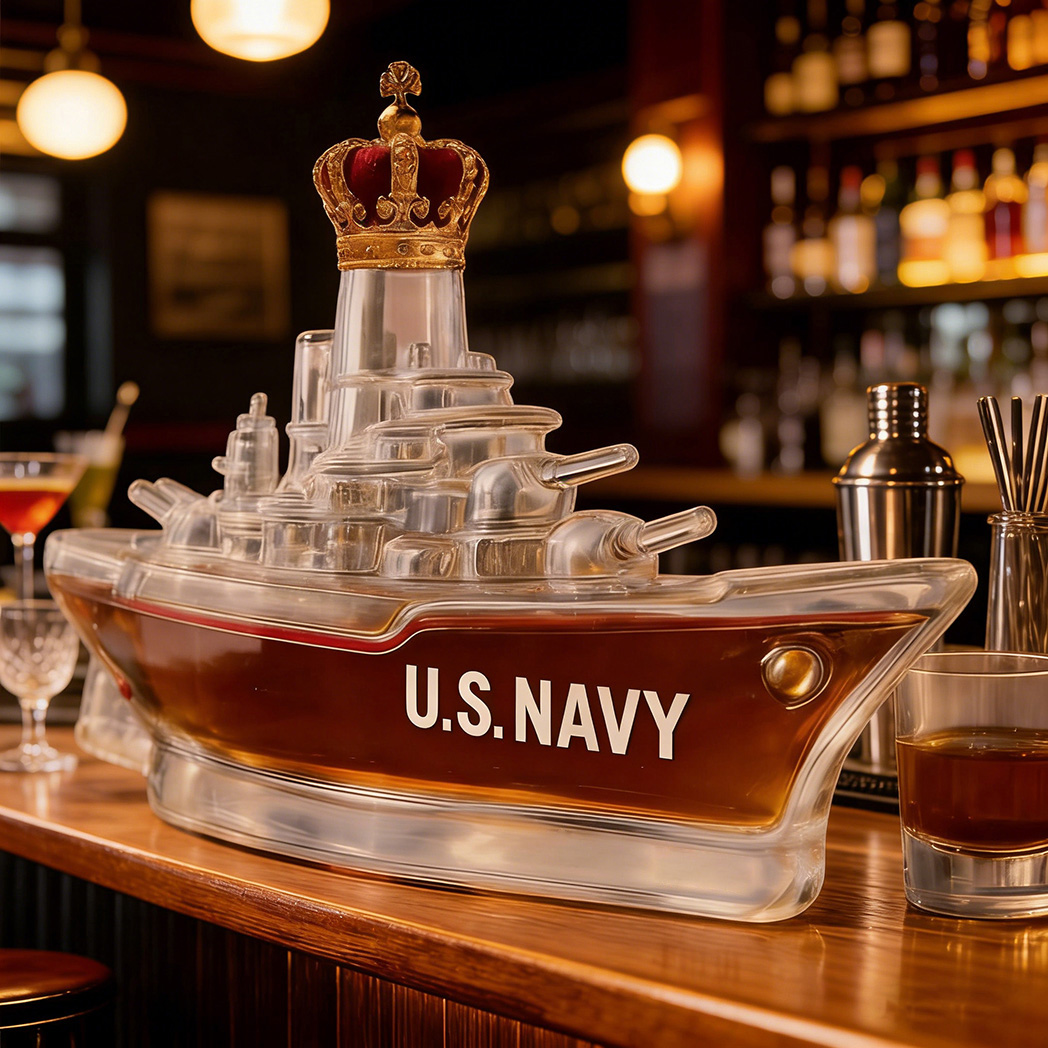 US Navy Battleship Whiskey Bottle