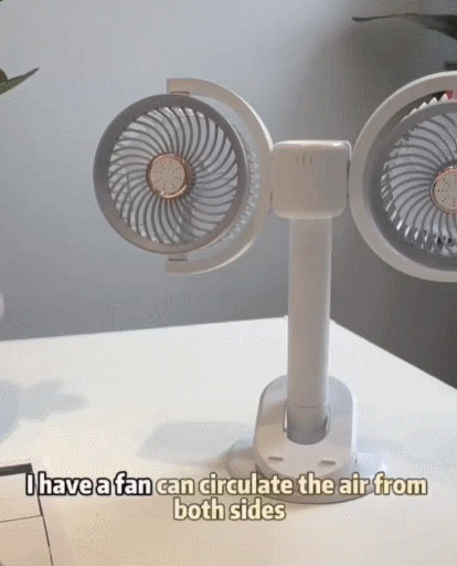 DualHead Pro – The Ultimate Multi-Scenario Desktop Circulation Fan with Dual-Blade Genius​​ 🌬️