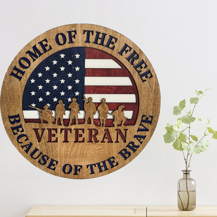 Veteran Tribute 3D Wooden Doorplate