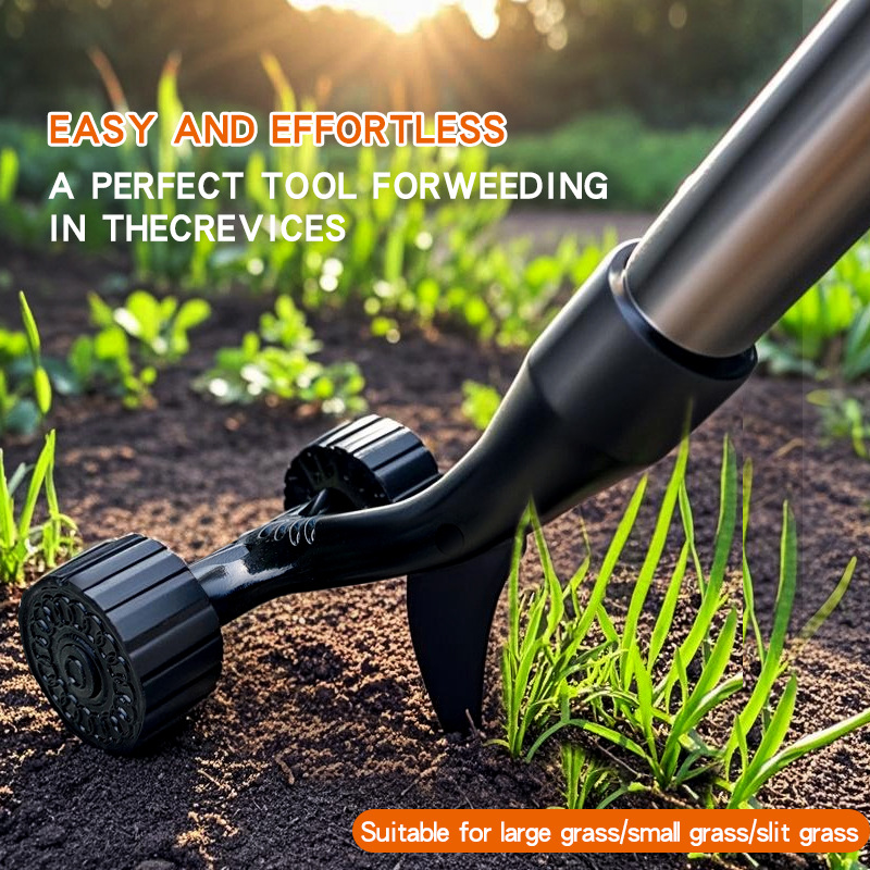 Vertical Manual Weeding Tool with Wheel Garden Gap Weeding Hook