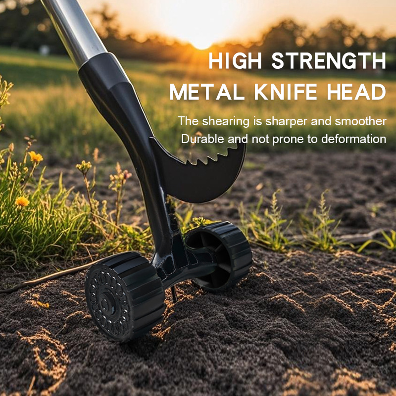 Vertical Manual Weeding Tool with Wheel Garden Gap Weeding Hook