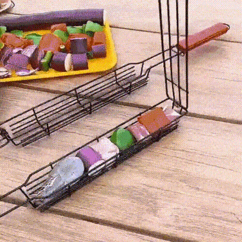 🔥Stainless steel outdoor grill KabobCage (🌭hot dog, 🥬vegetables,🥩meat)