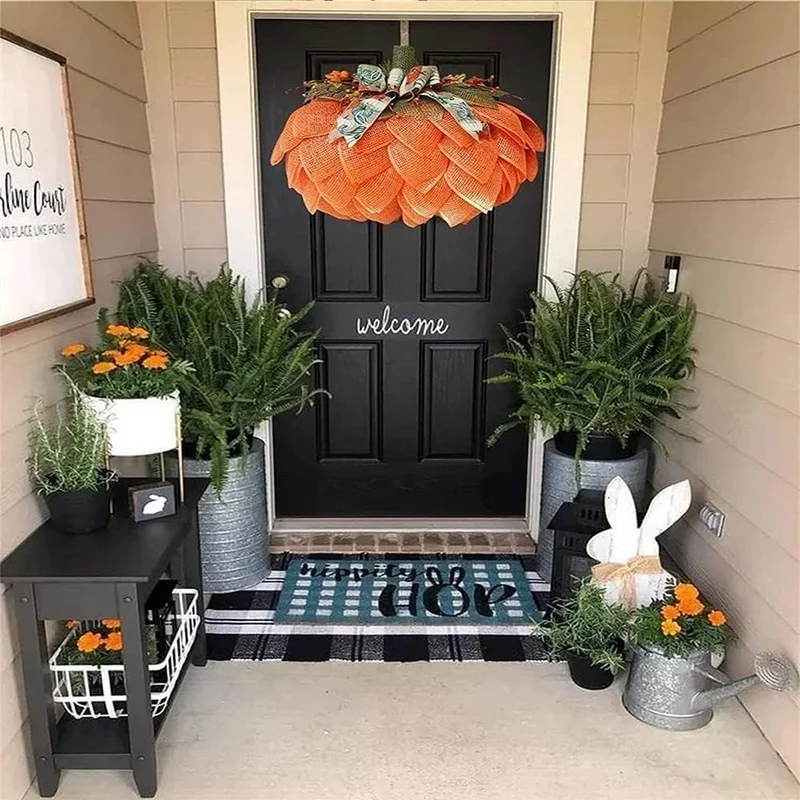 🔥Last Day 48% OFF 🍁 Farmhouse Pumpkin Wreath For Front Door
