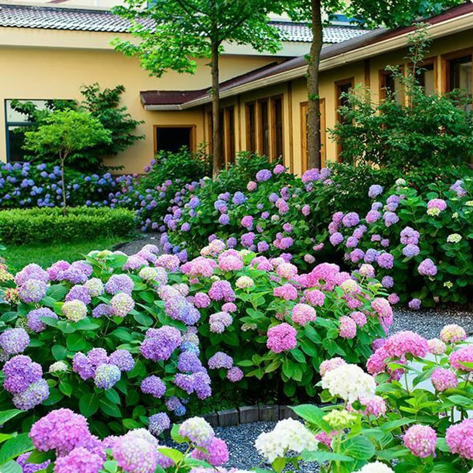 3-Pack Lifelike Hydrangea Silk Flowers – UV-Resistant for Indoor/Outdoor Decor