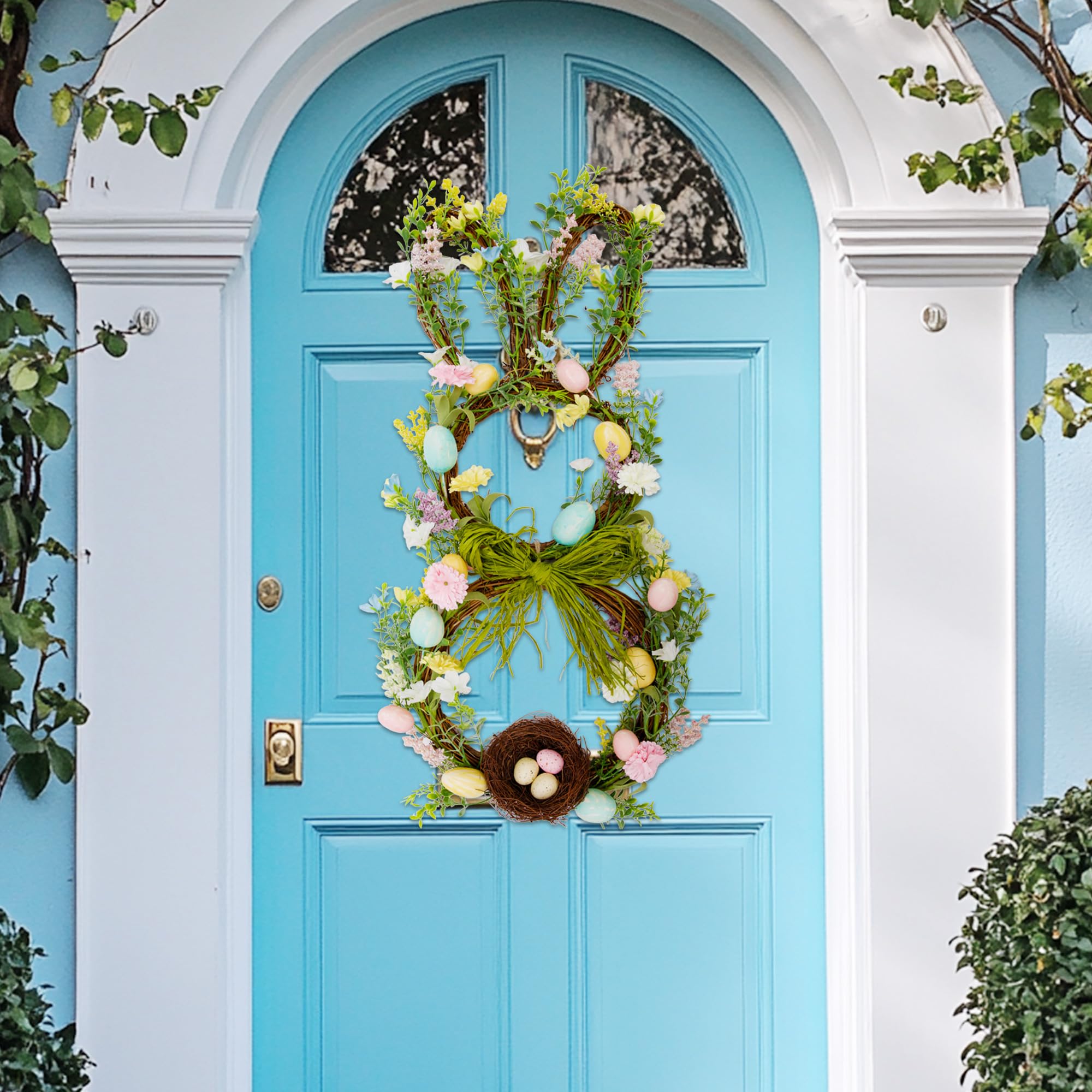 27" Easter Front Door Bunny Wreath