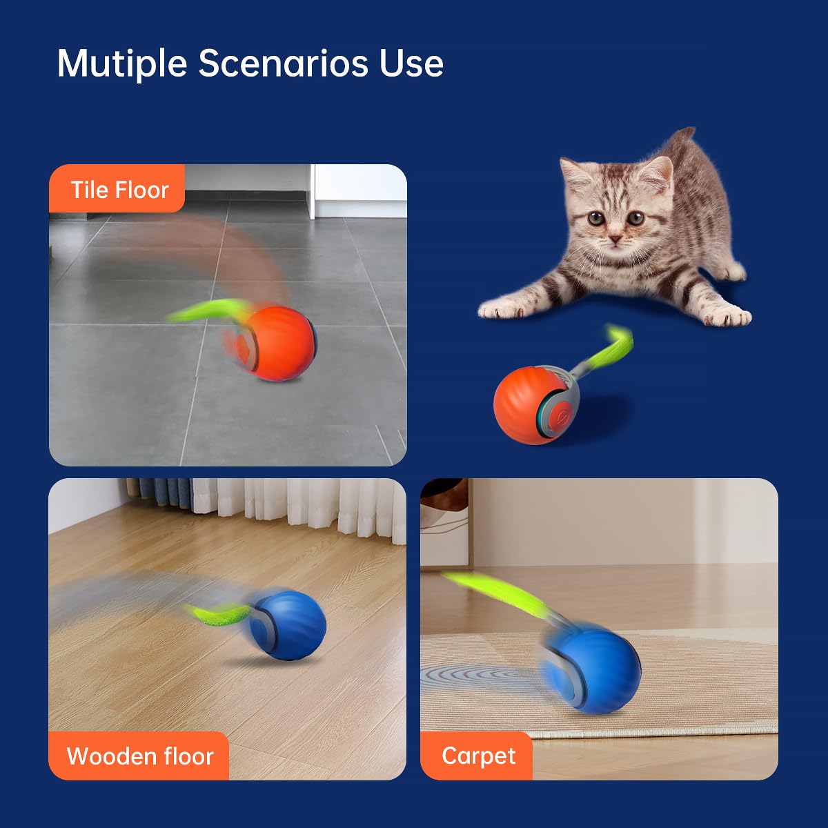 Interactive Rechargeable Cat Toy Ball