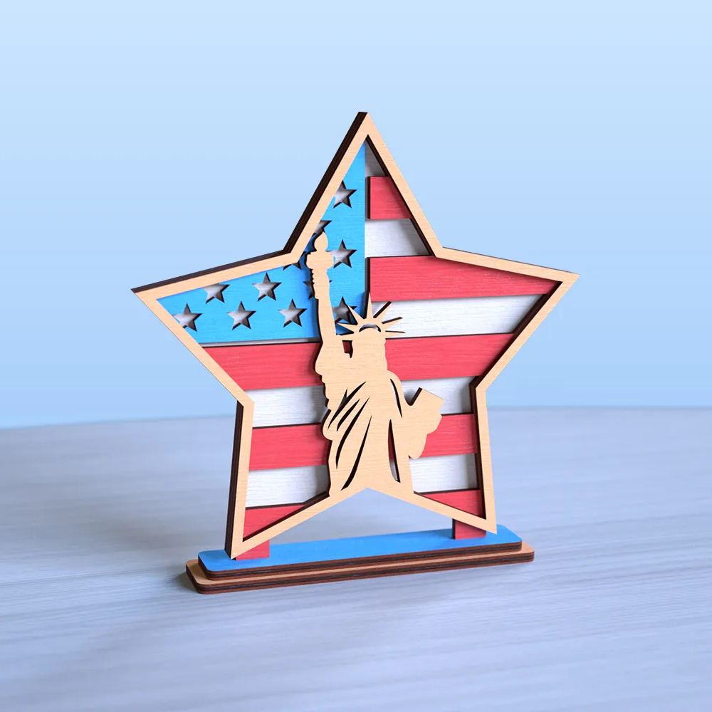 4th of July Laser Cut Star Stands