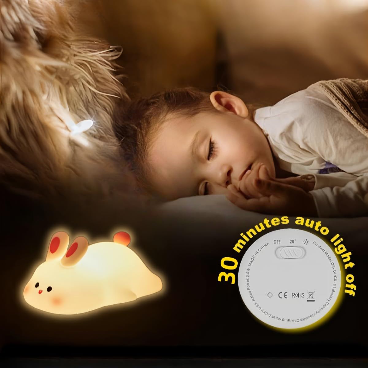 Big Face Rabbit Silicone Night Light