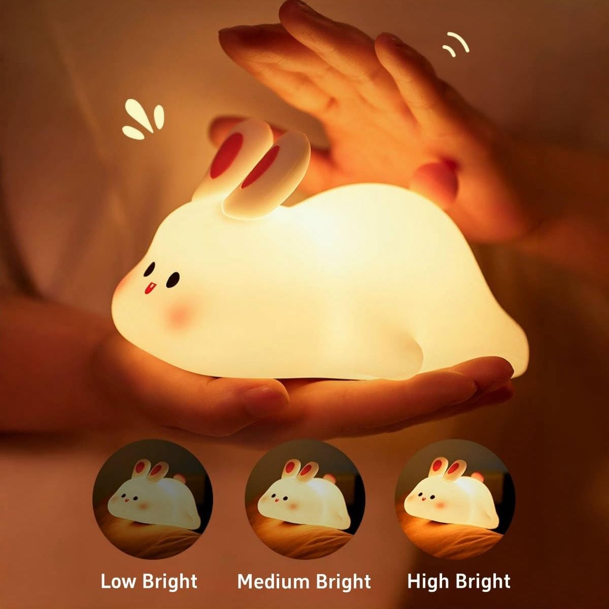 Big Face Rabbit Silicone Night Light