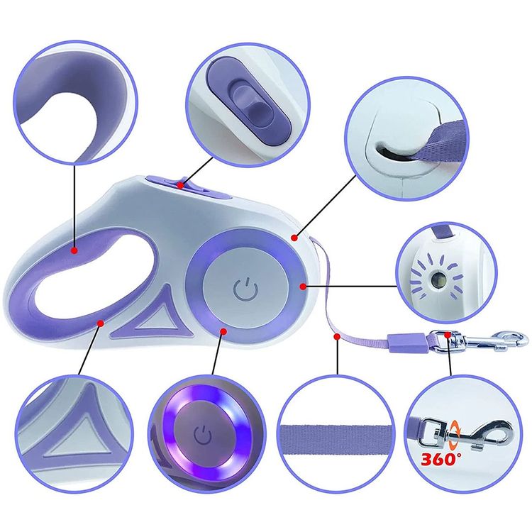 Lighted Dog Leash👉 Perfect For Owners Who Often Walk In The Evenings