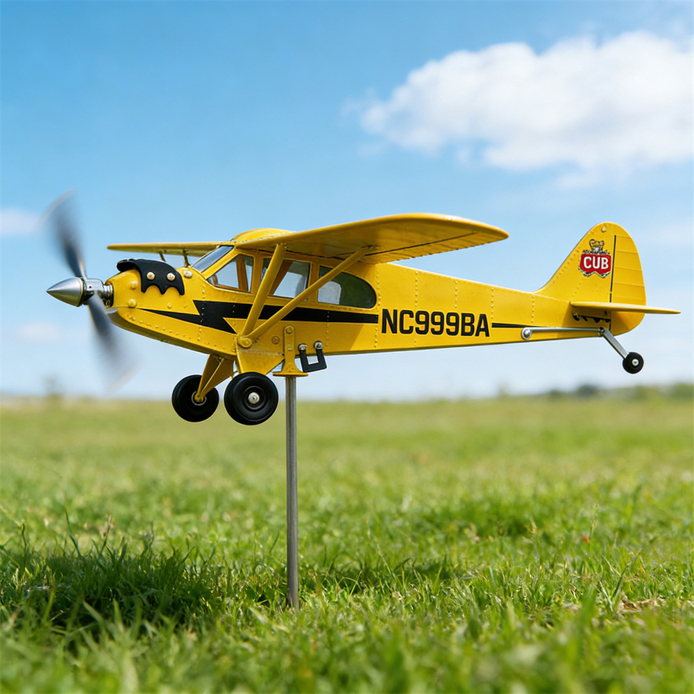 Piper Cub Vintage Metal Airplane Garden Wind Spinner