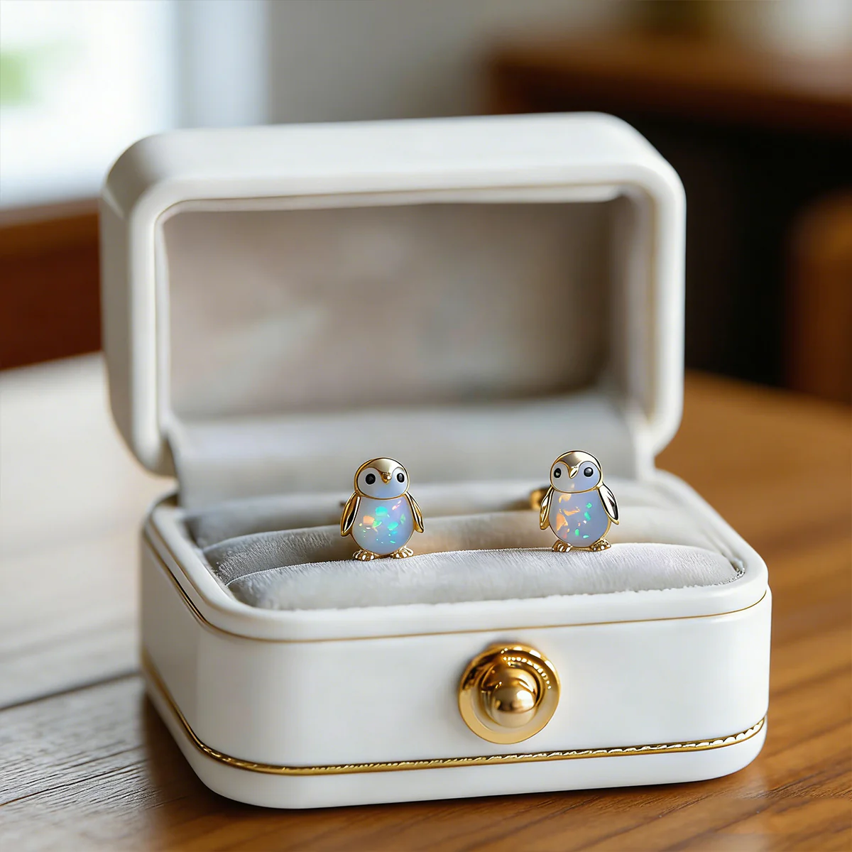 🔥⏰Valentine's Day 49% OFF!🐧Tiny Penguin Opal Stud Earrings