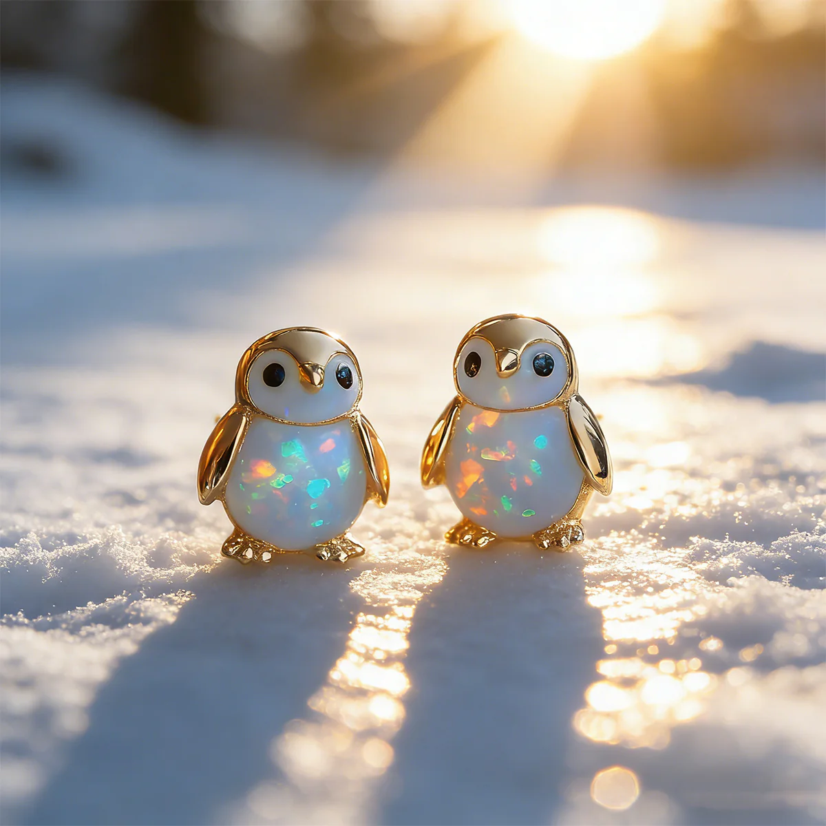 🔥⏰Valentine's Day 49% OFF!🐧Tiny Penguin Opal Stud Earrings