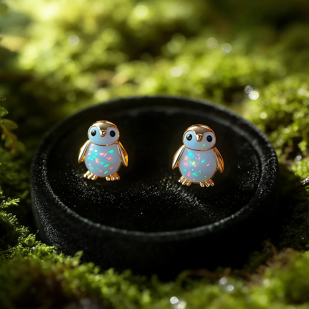 🔥⏰Valentine's Day 49% OFF!🐧Tiny Penguin Opal Stud Earrings