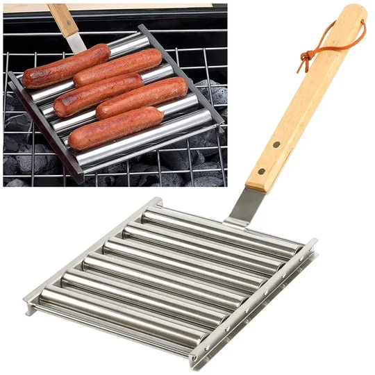 🔥🔥Hotdog Roller Stainless Steel Sausage Roll Rack