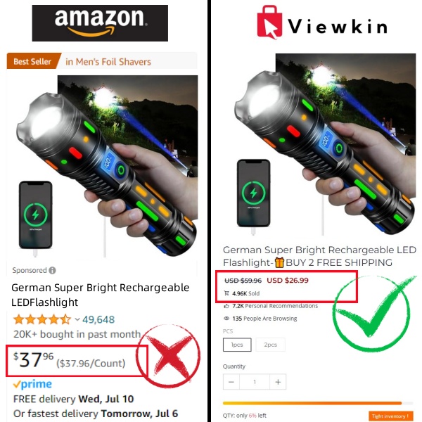 🔥German Super Bright Rechargeable LED Flashlight
