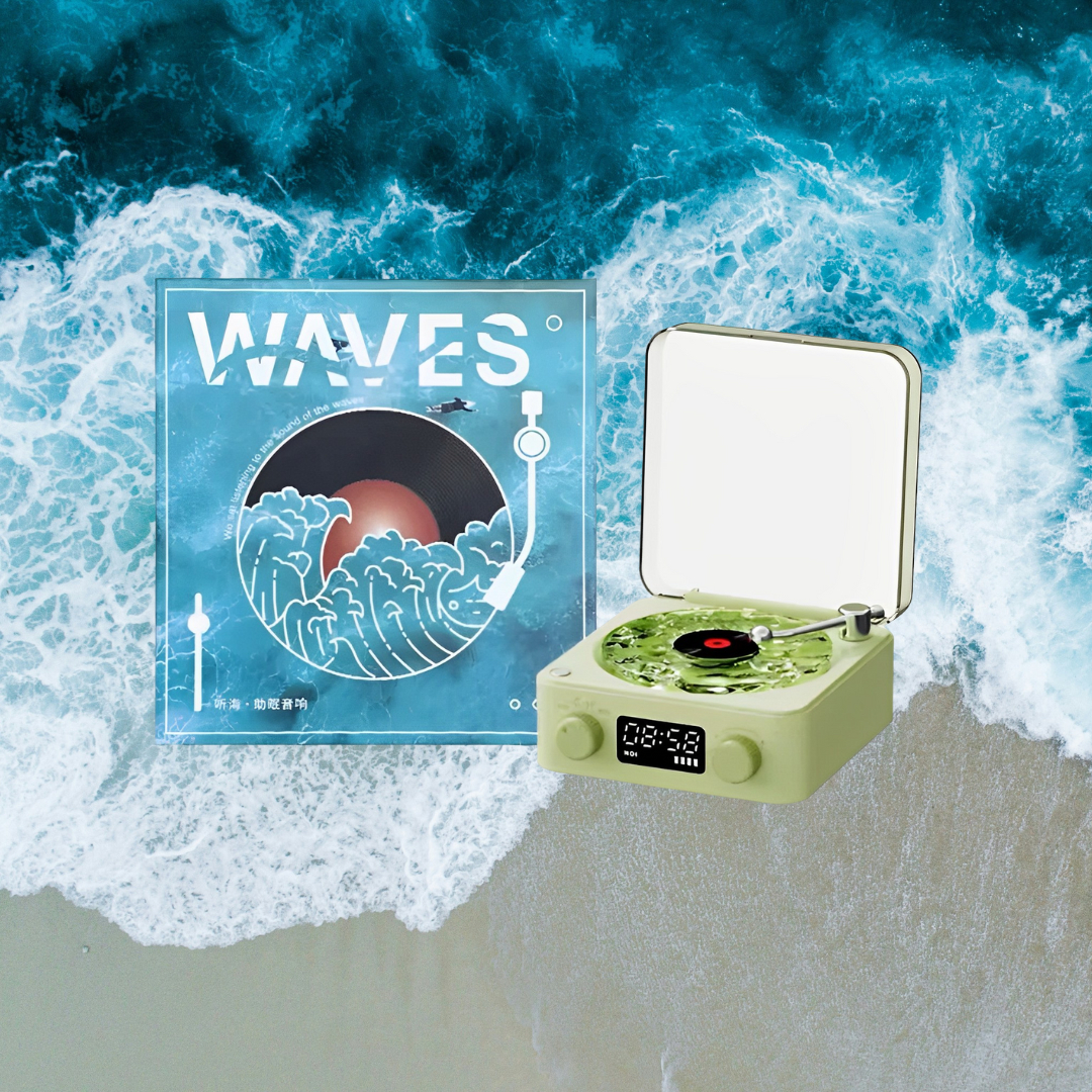 Retro-Style Waves Vinyl Bluetooth Speaker