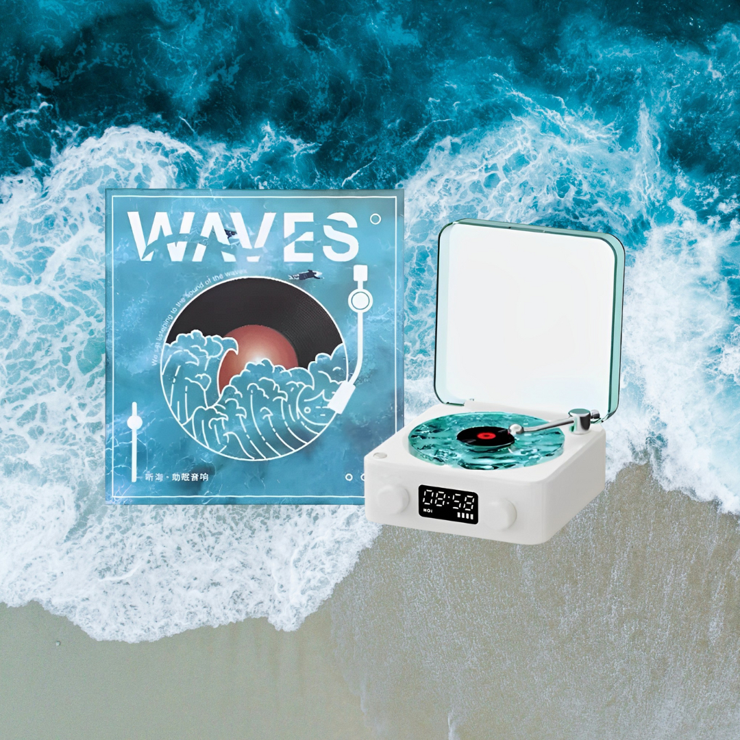 Retro-Style Waves Vinyl Bluetooth Speaker