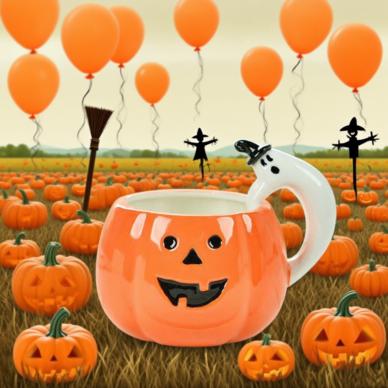 Handmade Halloween Pumpkin Mug