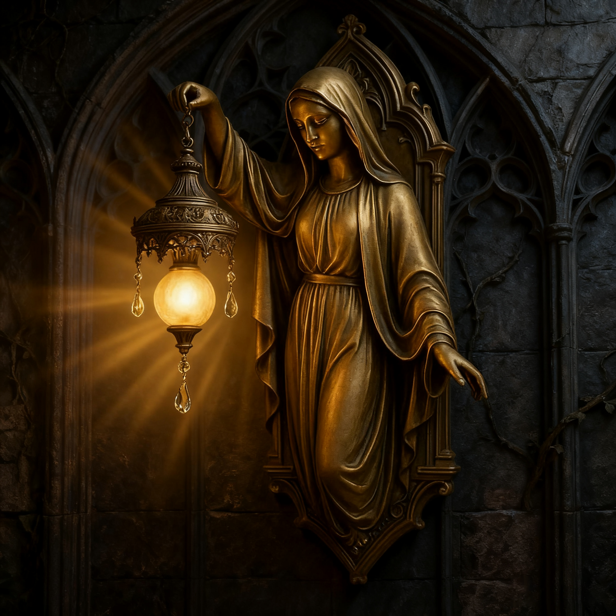 Virgin Mary Wall Lamp