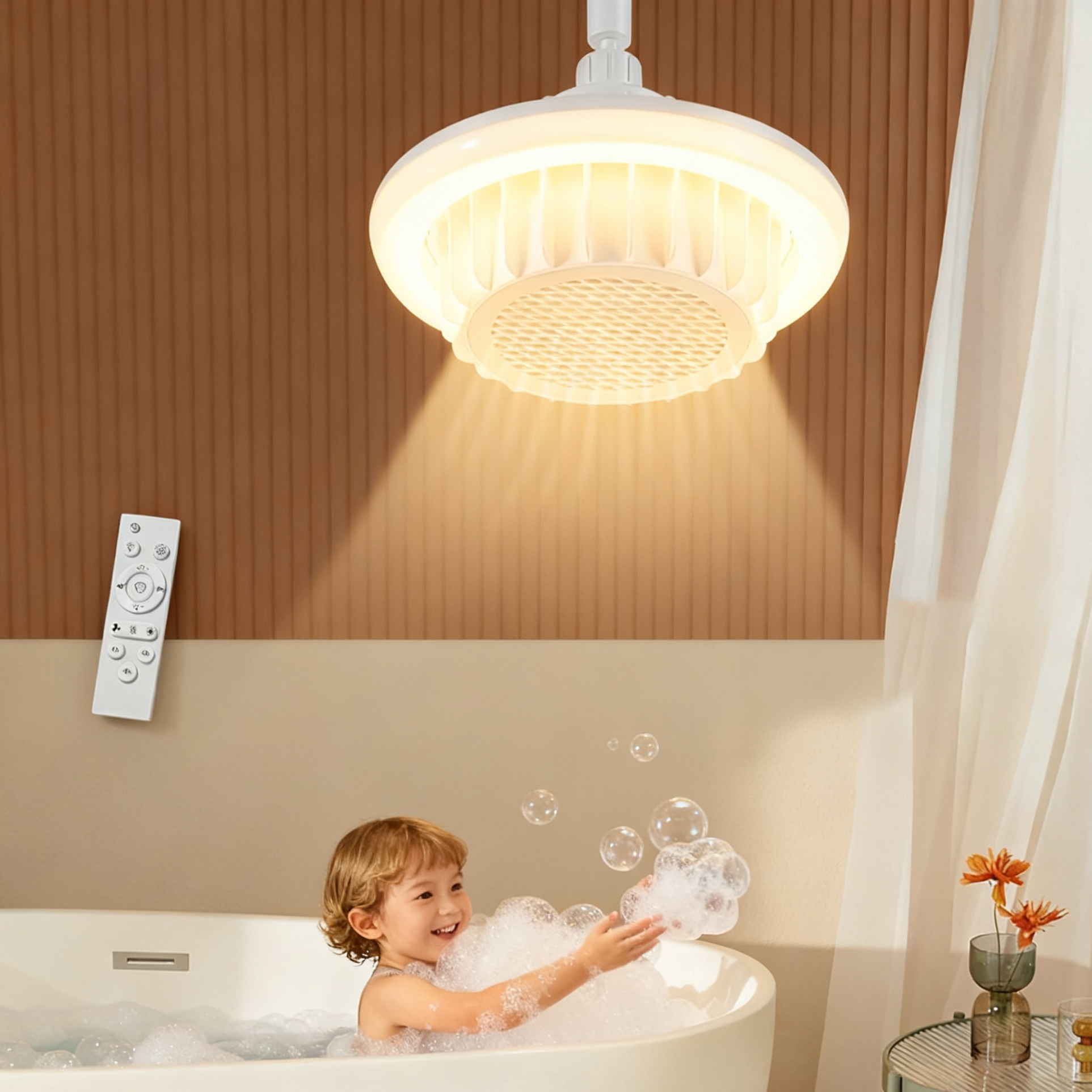 E27 Base Rapid Heating Bathroom Heat Lamp with Remote