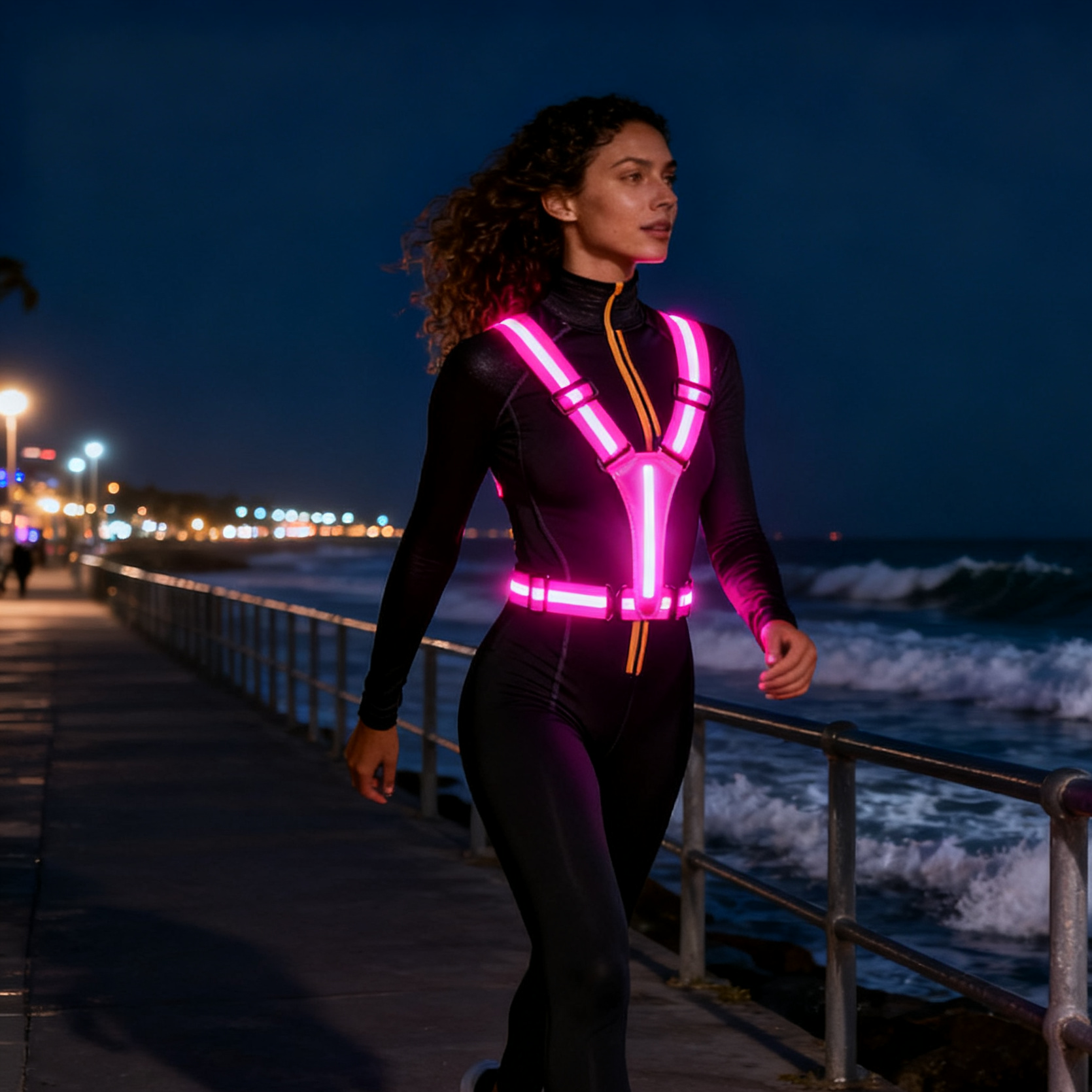 Winter High-Brightness LED Charging Running Vest