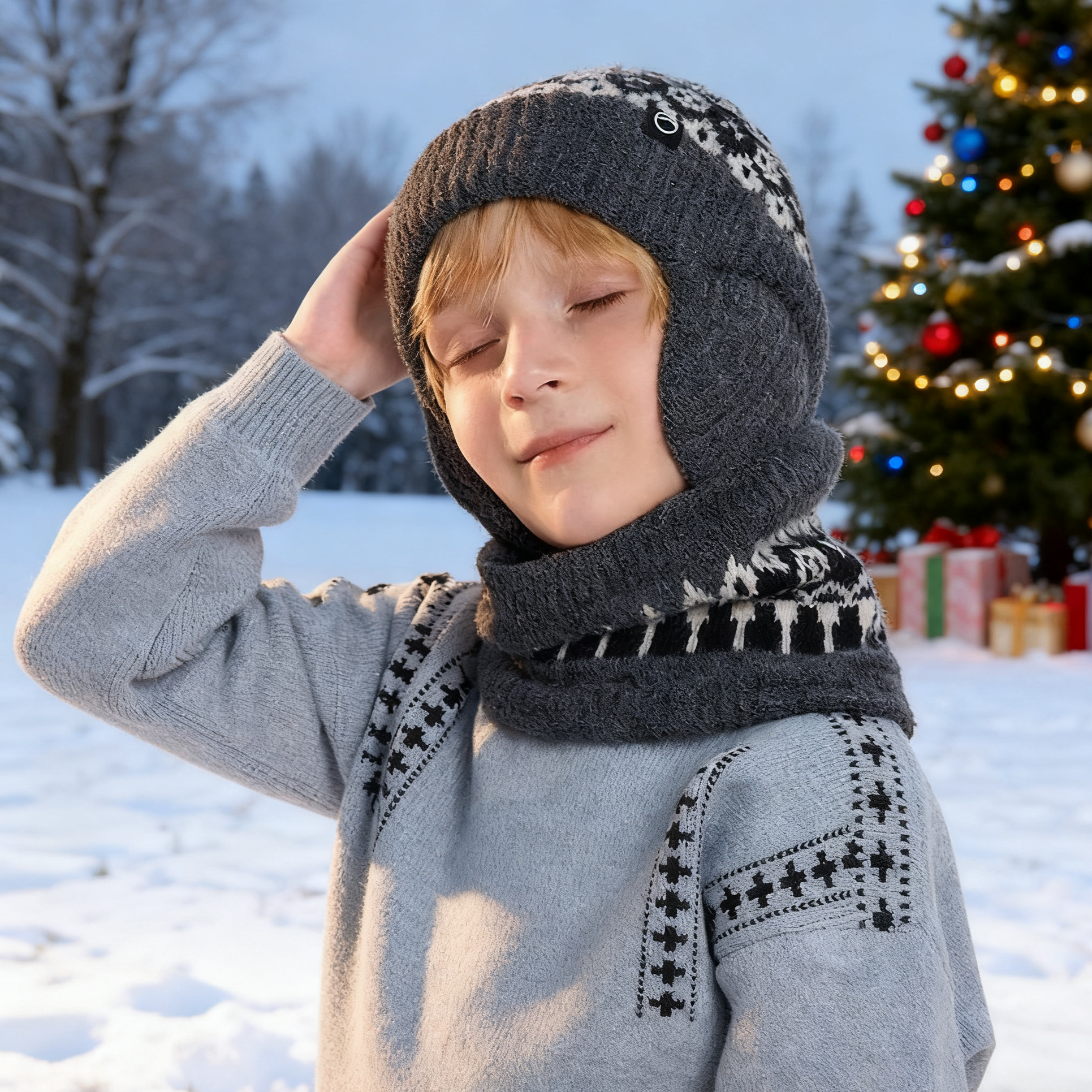 2 in 1 Hat Scarf Winter Set