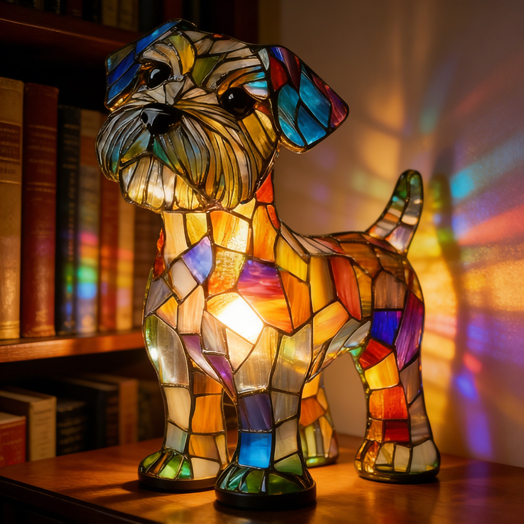 Vintage Puppy Themed Table Lamp
