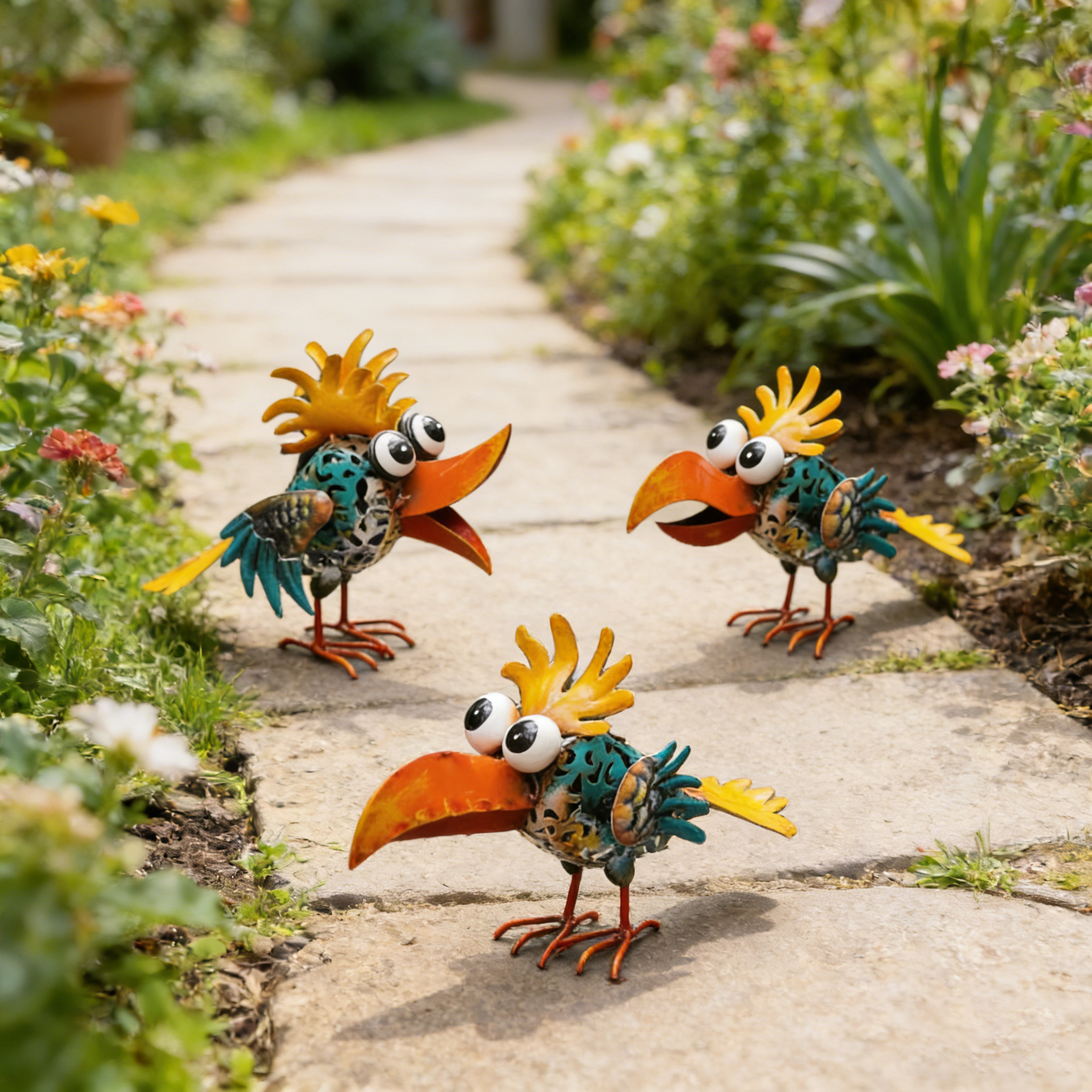 Whimsical Metal Garden Rooster