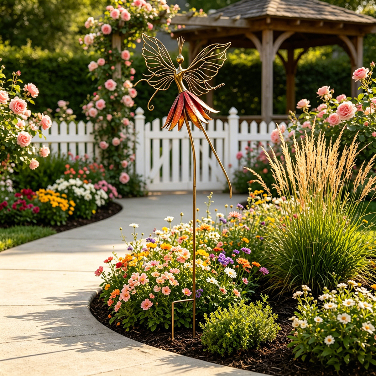 Whimsical Fairy Blossom Garden Stake