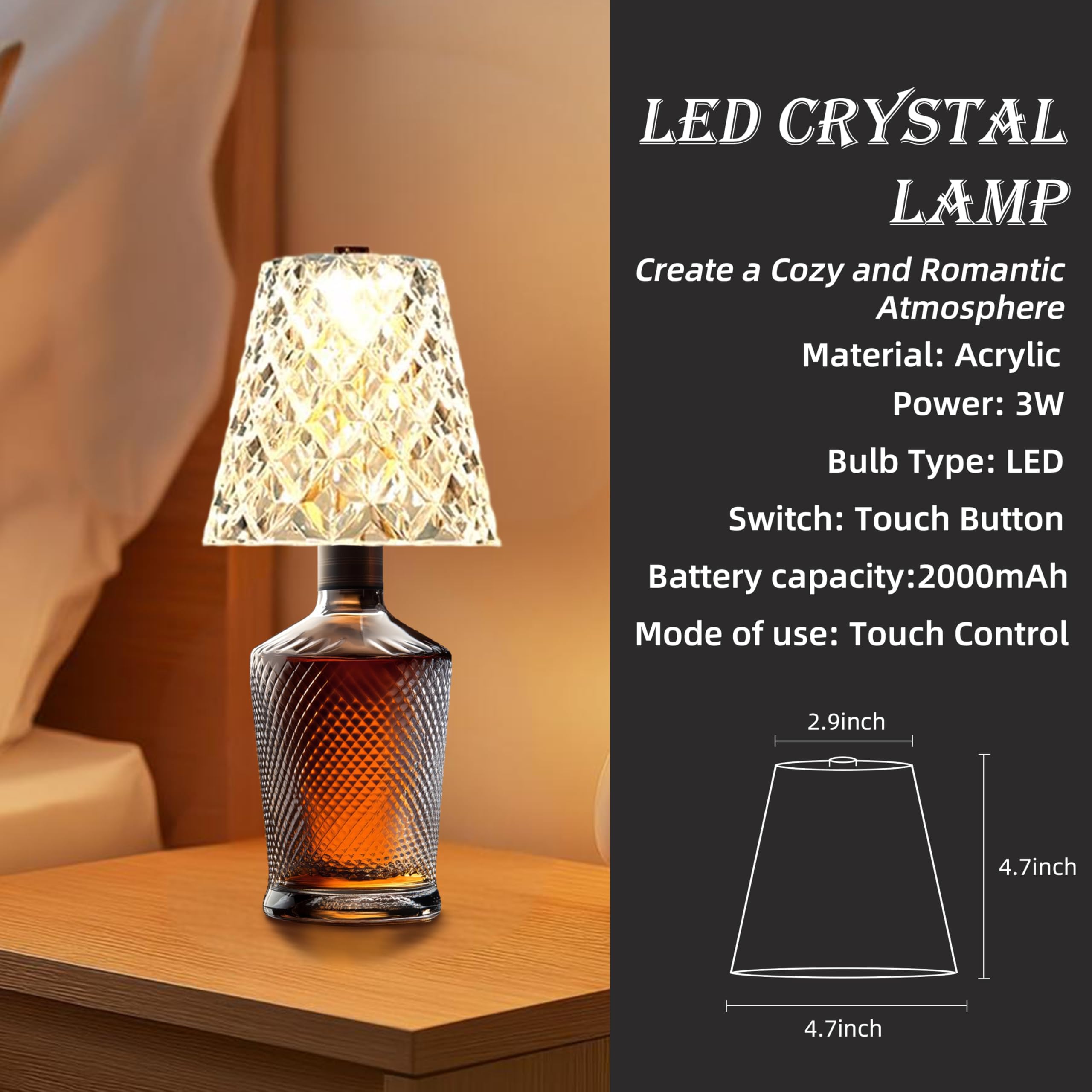 Cordless LED Wine Bottle Lamp 