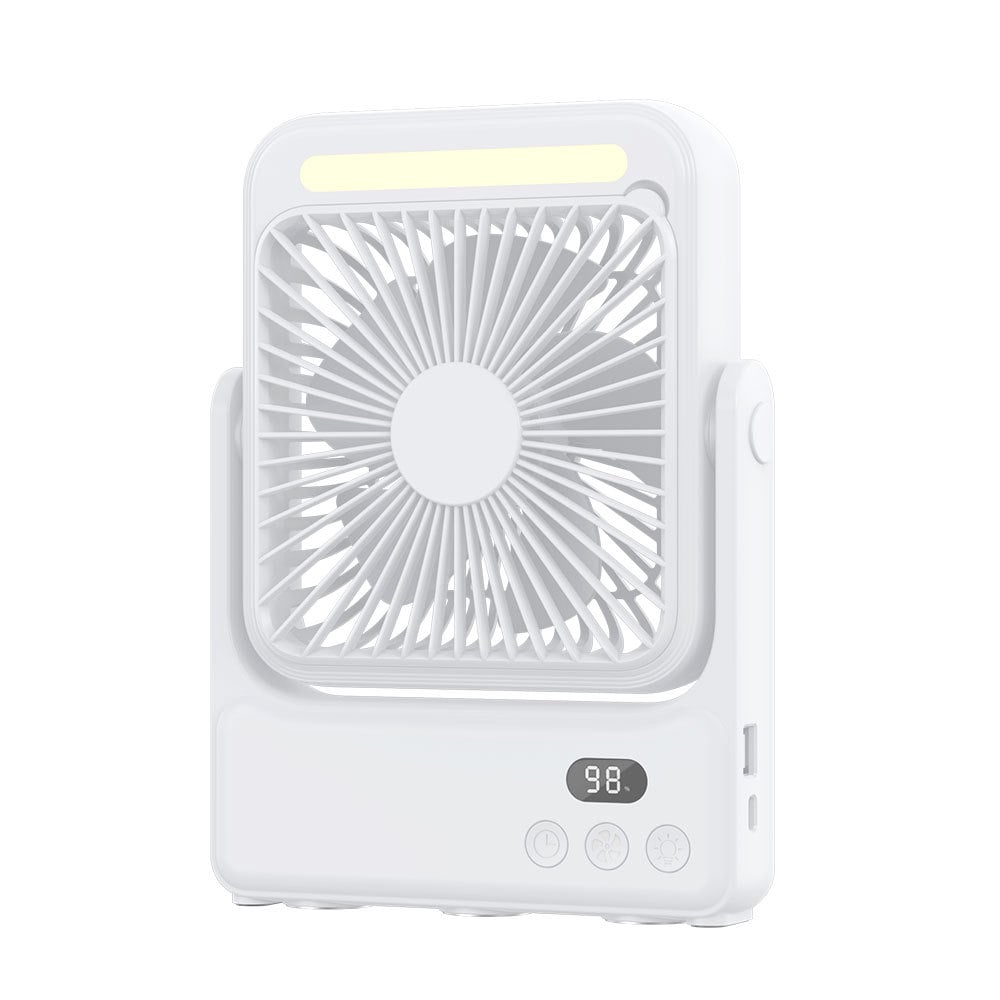 Rechargeable Magnetic Portable Fan With Light & Remote Control