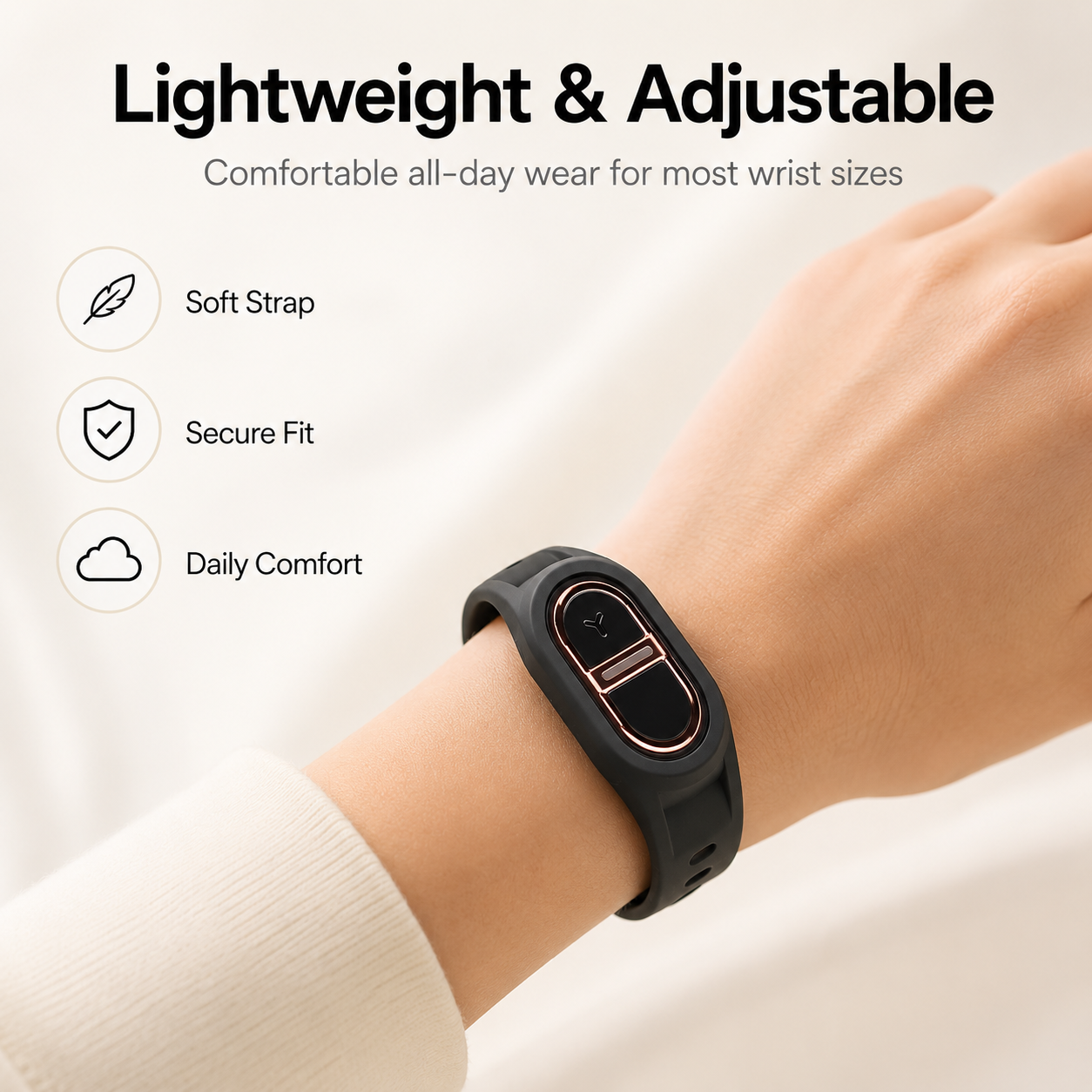 Adjustable ultrasonic mosquito repellent silicone wristband, outdoor bracelet, suitable for both children and adults.