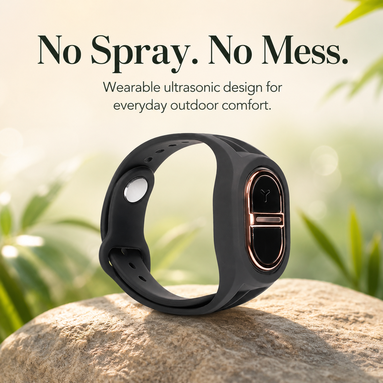 Adjustable ultrasonic mosquito repellent silicone wristband, outdoor bracelet, suitable for both children and adults.