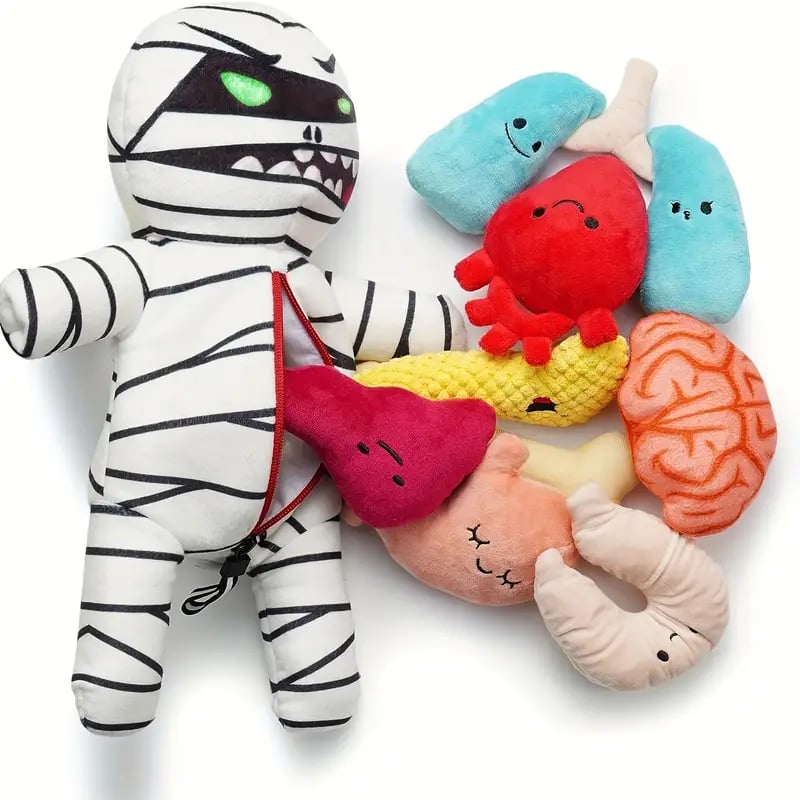 🧟‍♂️ 9-in-1 Zombie Design Dog Toy Plush with Organ Design Plush Chew Toys