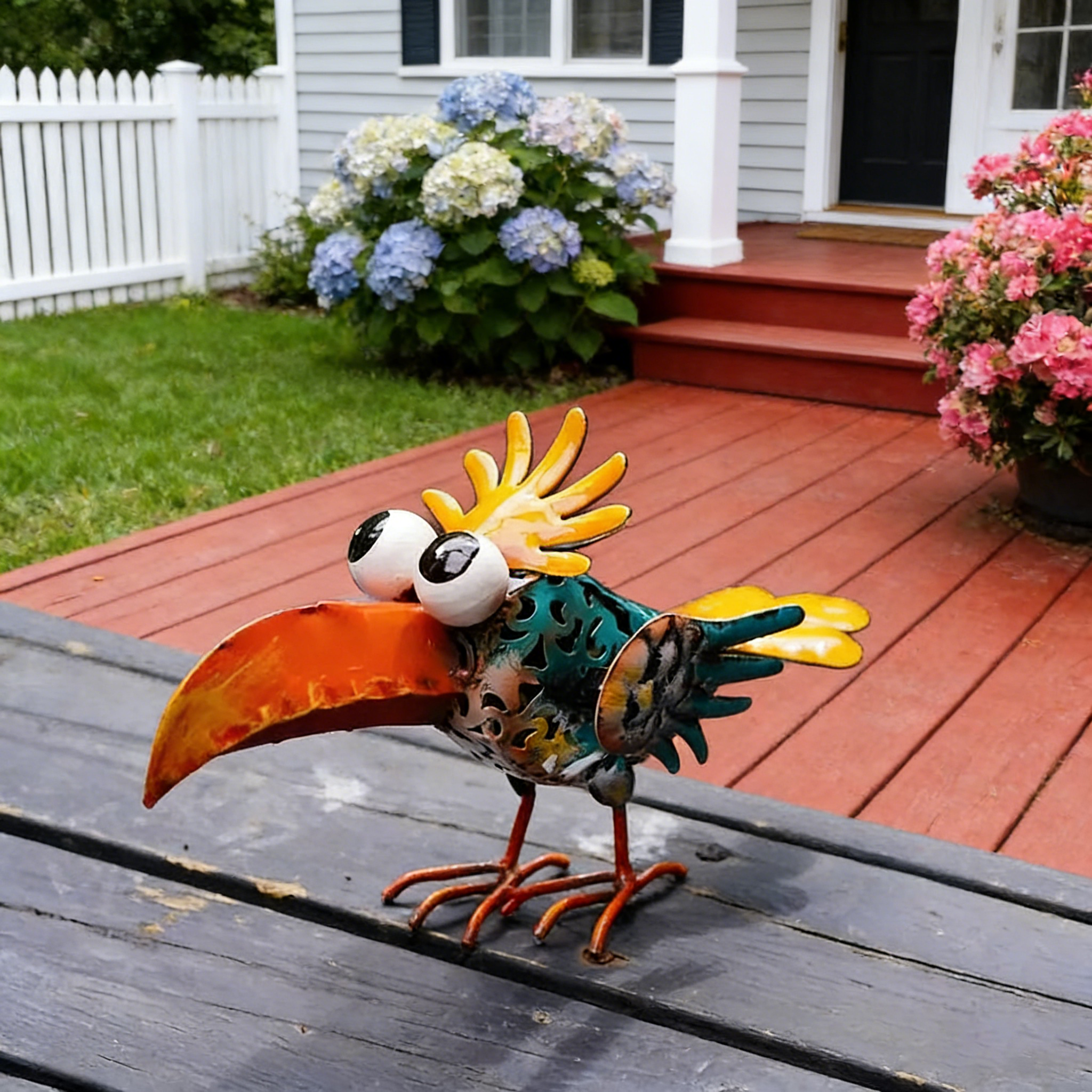 Whimsical Metal Garden Rooster