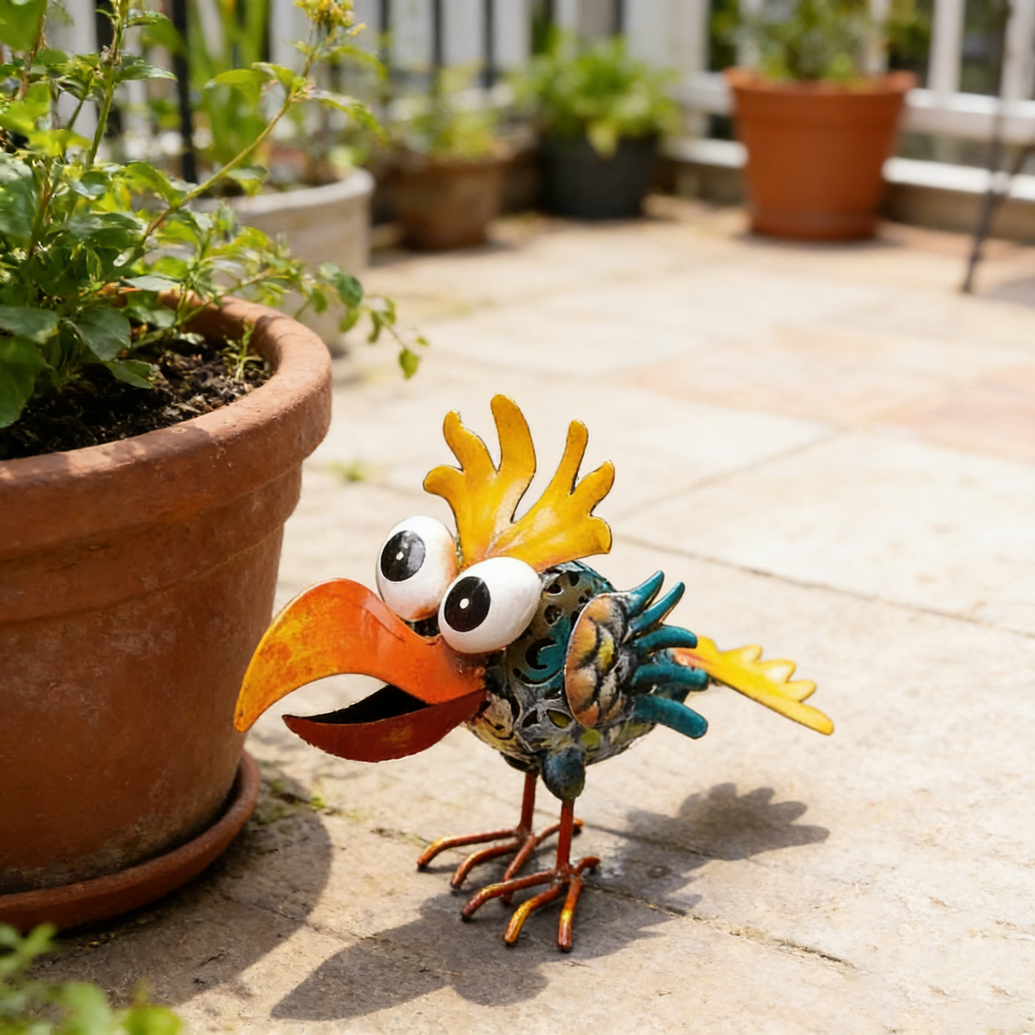 Whimsical Metal Garden Rooster