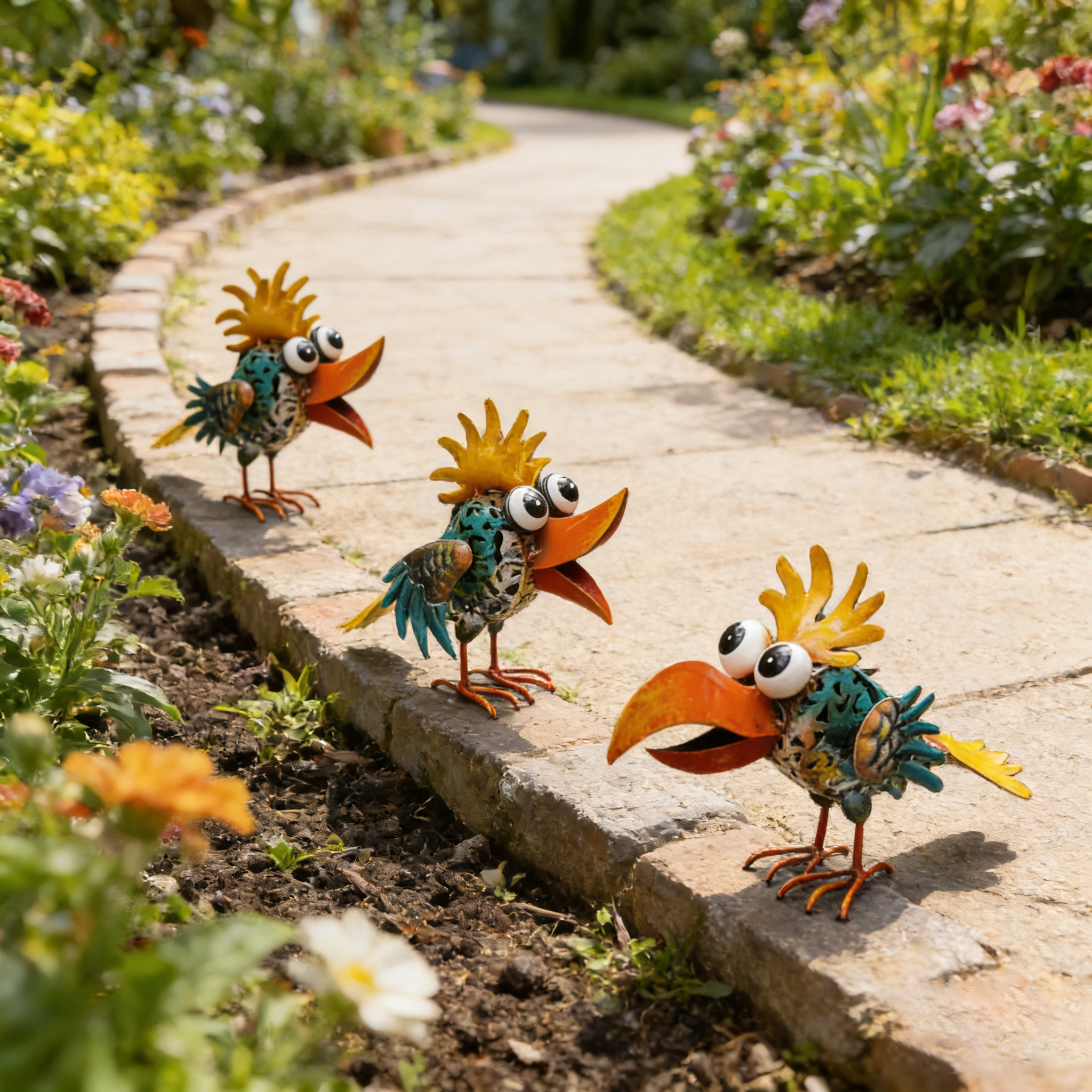Whimsical Metal Garden Rooster