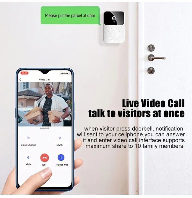 Wireless Video Doorbell With Camera