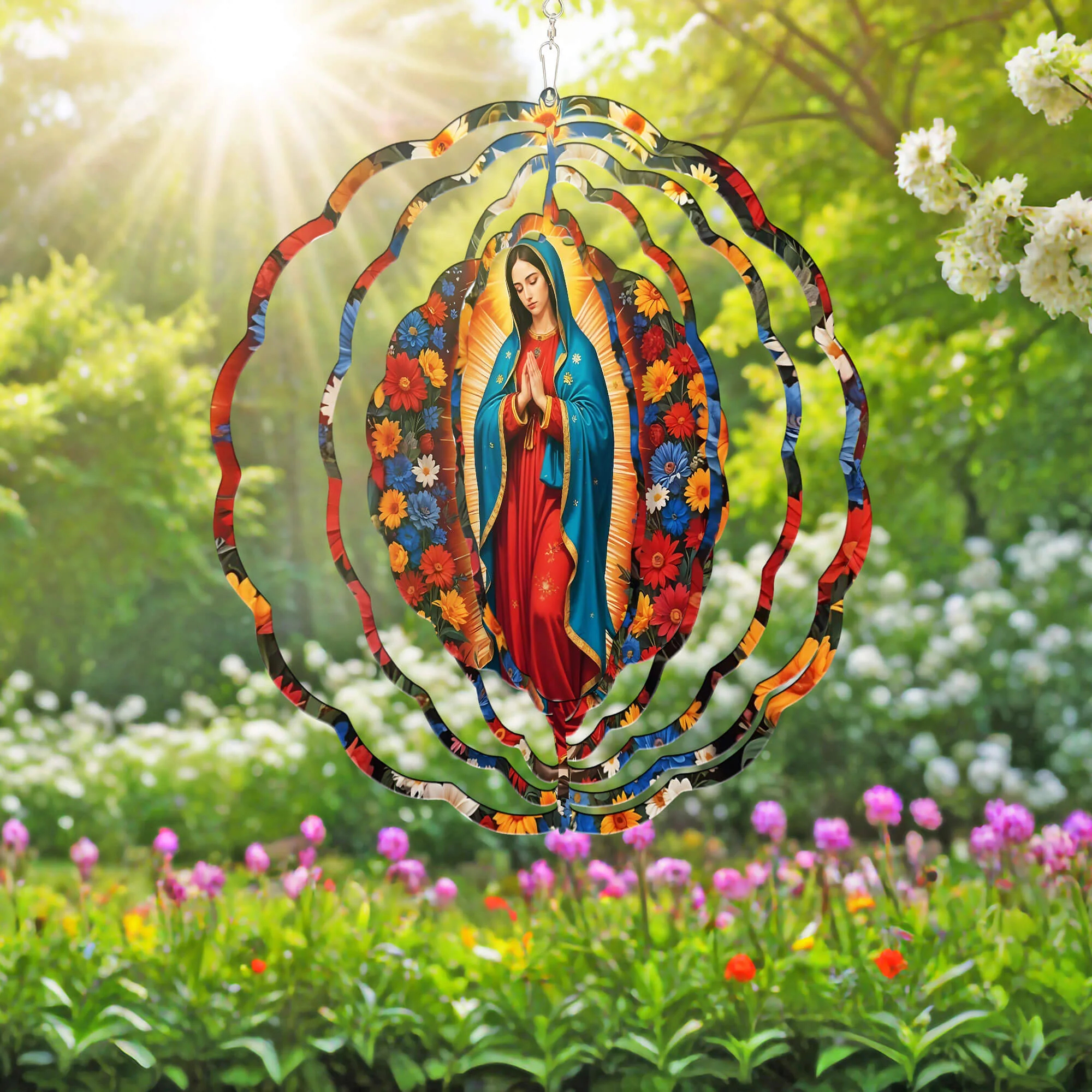 🙏🌬️ Our Lady of Guadalupe Virgin Mary Wind Spinner – Graceful Motion for Your Outdoor Sanctuary 🌬️🙏