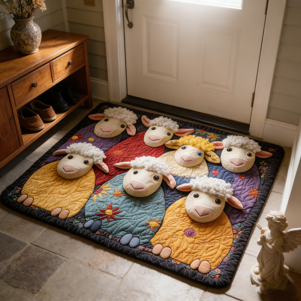 Hand-Quilted Doormat with Artisan Designs | Soft & Durable