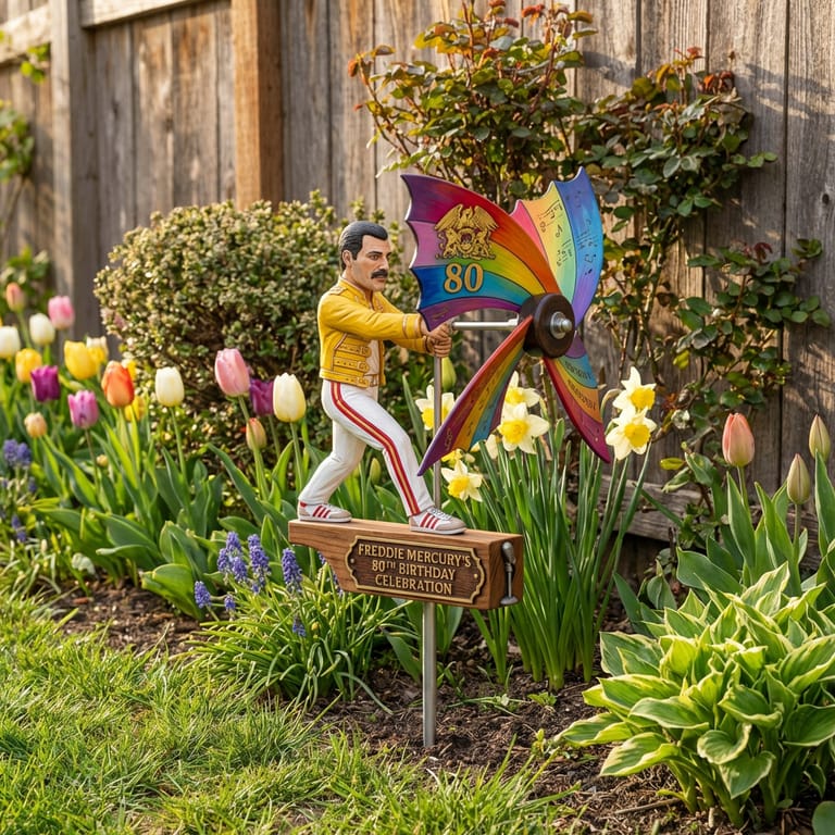 🎤Frddie Mercury 80th Birthday Celebration Garden Spinner