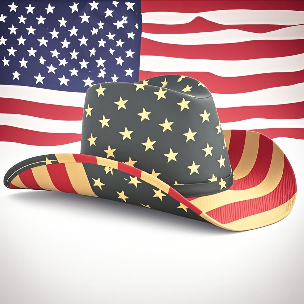 Vintage USA American Flag Cowboy Hat