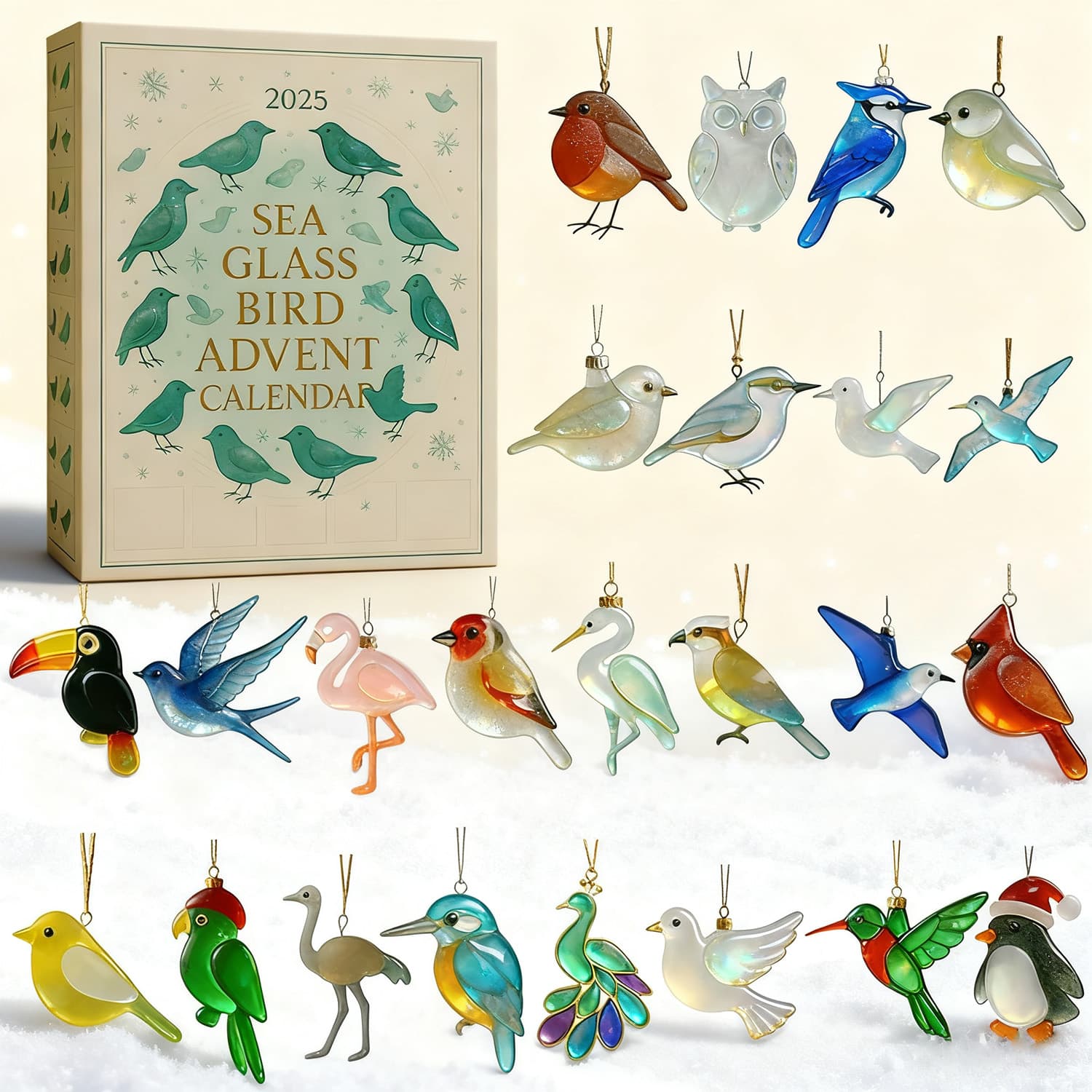 LAST DAY 50% OFF--🐦Sea Glass Bird Advent Calendar 2025