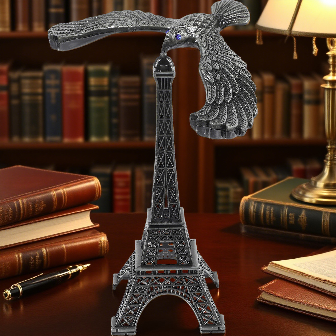 Metal Eiffel Tower Balance Eagle