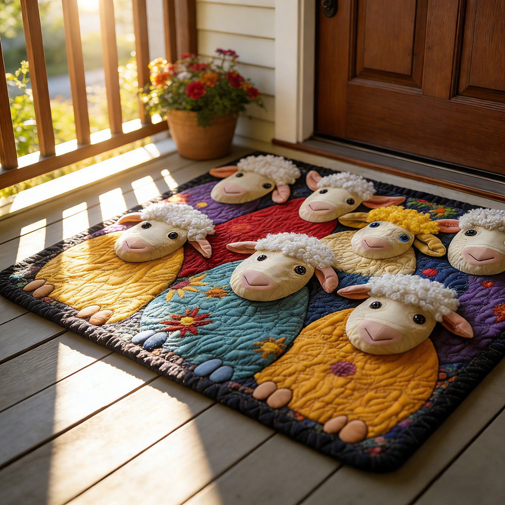 Hand-Quilted Doormat with Artisan Designs | Soft & Durable