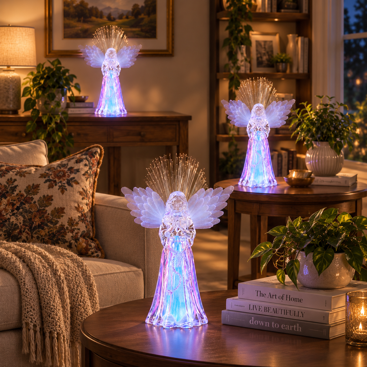 Lighted Crystal Angel Figurine