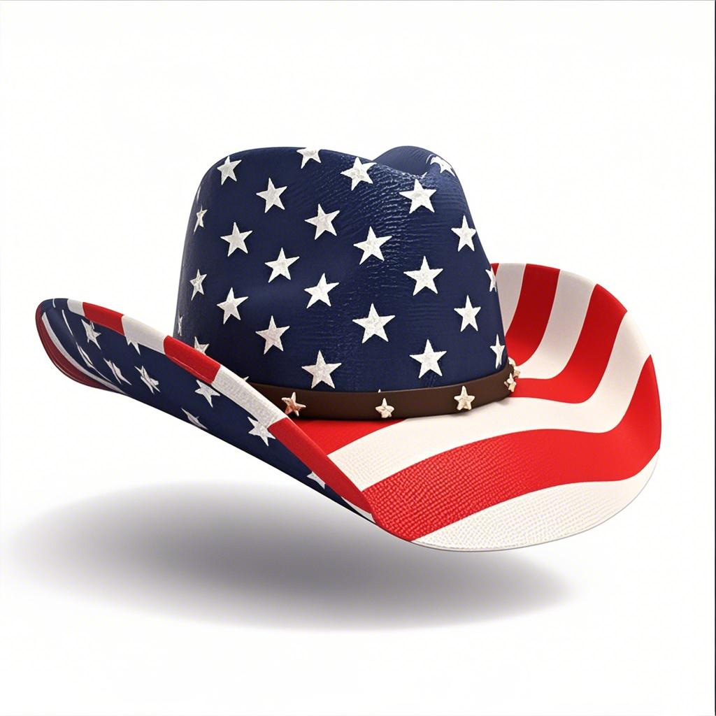 Vintage USA American Flag Cowboy Hat