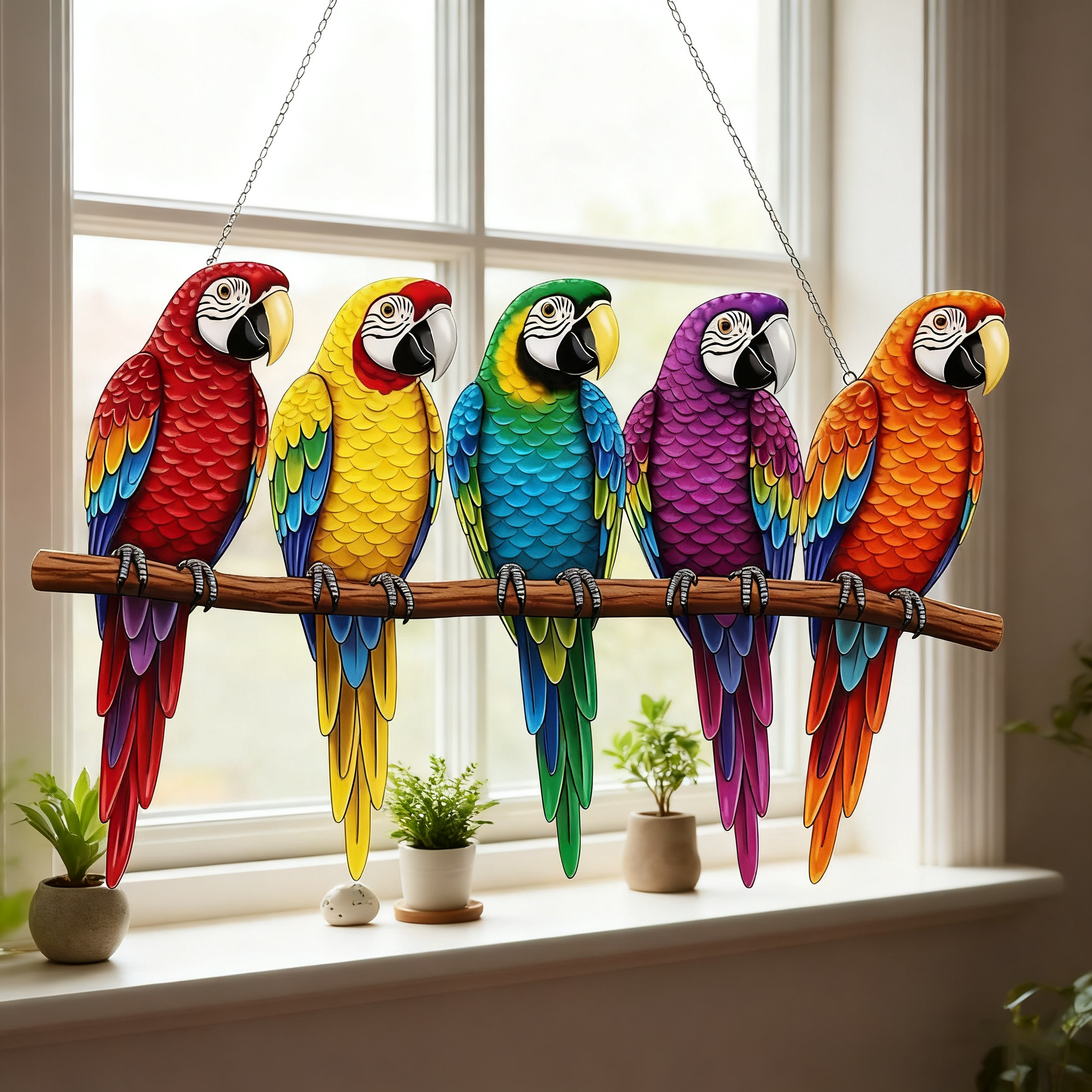 🦜 Colorful Parrot Acrylic Wall Plaque  ✨🎨