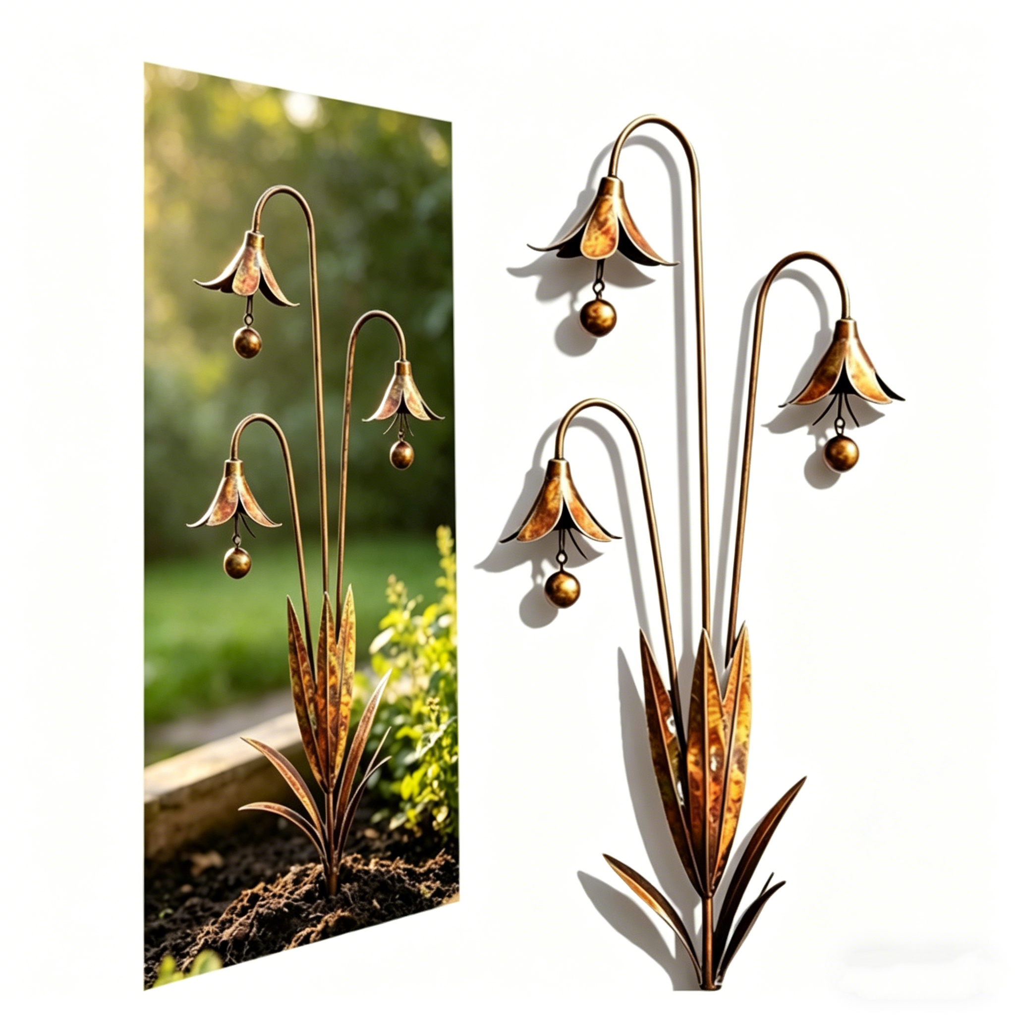 Triple Bluebells Garden Stake – Bring Nature’s Beauty to Your Outdoor Space
